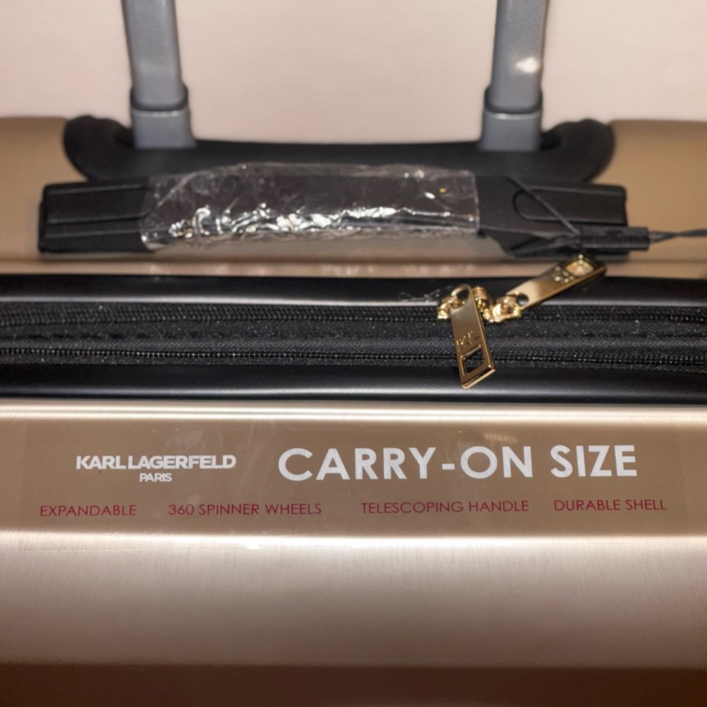 Karl Lagerfeld carry-on size luggage gold - Picture 3 of 5